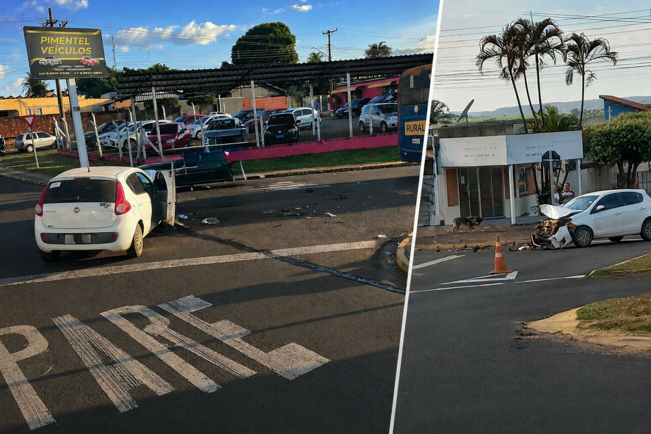 Ilustração da notícia Colisão em rotatória de Costa Rica envolve ônibus rural e Pálio, gera apuração das autoridades da MS Todo dia
